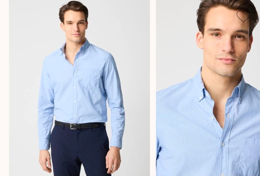 NWOT J.Crew Tall-fit flex casual shirt blue style L0466 size medium tall